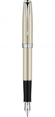Ручка перьевая Parker Sonnet Sterling Silver CT,  0,8 мм F, черная S0912490
