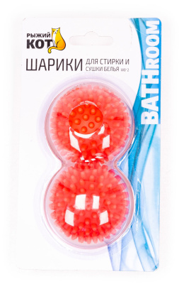 Шарики для стирки и сушки WB, 2 шт в упаковке, ассорти, "Рыжий кот"