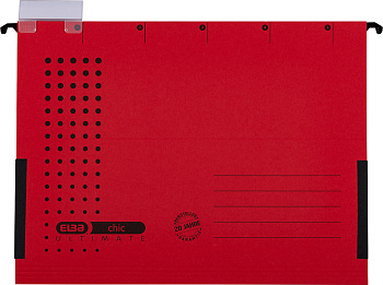 KALAM.KZ - Папка подвесная A4(240x318x6мм), 230гр, боковой ограничитель, красная Hamelin