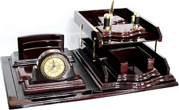 KALAM.KZ - Набор настольный 8 предметов, дерево, темно-бордовый Grand