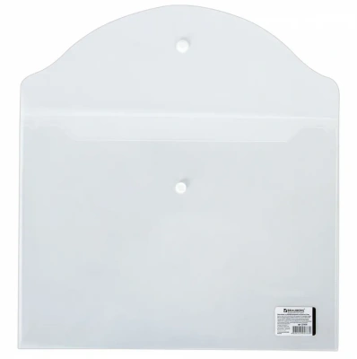 KALAM.KZ - Папка-конверт на кнопке А4, 0,15мм., до 100л., прозрачная, Brauberg