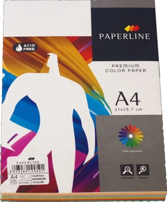 Бумага цветная "Paperline Rainbow Pack", A4, 80гр, 10 цв. по 25 листов 250л, микс ассорти интенсив