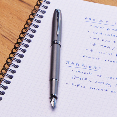 KALAM.KZ - Ручка перьевая Parker IM Professionals Monochrome Titanium, 0,8 мм F, синяя 2172958