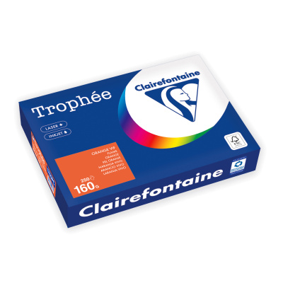 Бумага цветная "Trophee" А4, 160гр., 250л., intensive flame пламя (оранжевый)