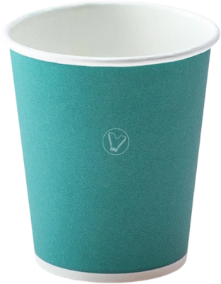 Стакан бумажный, 250 мл, d 80 мм, бирюзовый, (50 шт в уп)