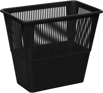 Корзина для бумаг 12л, прямоугольная, сетчатая, черная Стамм
