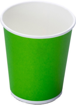 Стакан бумажный, 250 мл, d 80 мм, SP, зеленый, (50 шт в уп)
