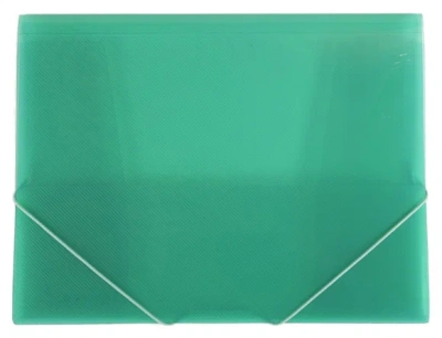 Папка с резинкой А4, 400мм, пластиковая, Line - Зелёная