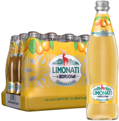 KALAM.KZ - Лимонад  0,5 л Боржоми Limonati Груша Грузия, стеклянная бутылка
