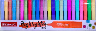 Маркеры текстовыделители 1-4,5 мм, Highltr Pastel, 24 цвета в наборе Luxor