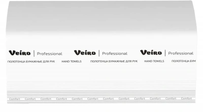 Полотенца бумажные 2х-слойные V-сложения Veiro Professional Comfort