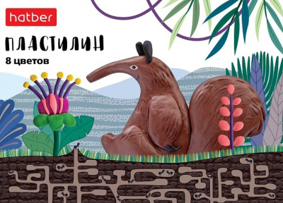 Пластилин 8 цветов, флуорисцентный,  160гр, со стеком, серия "Сolora", Hatber