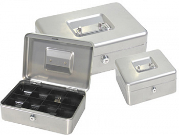 KALAM.KZ - Ящик для денег, 200x160x90мм, 2ключа, серый стальной ProfiOffice