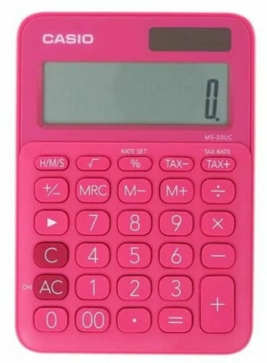 KALAM.KZ - Калькулятор 12 разрядов, 2,3 x 10,5 x 14,95мм, розовый CASIO MS-20UC-RD-W-EC