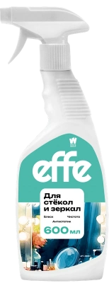 Средство для мытья стекол и поверхностей, 600мл, с триггером, "Effe" антистатик