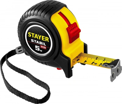 Рулетка 5м/25мм  "STAYER " ударостойкий, обрезиненный корпус, два фиксатора