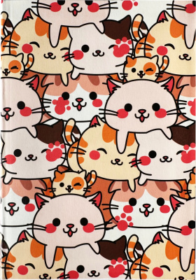 Блокнот 96л, А5, клетка, интегральная обложка, "Котята"