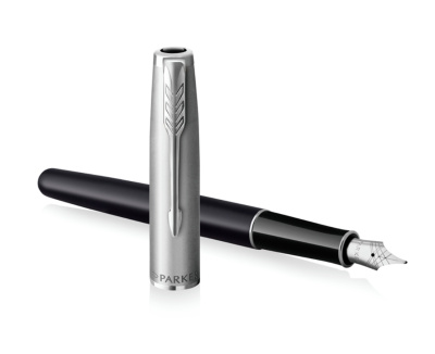 KALAM.KZ - Ручка перьевая Parker Sonnet Sand Blasted Metal-Black Lacquer, 0,8 мм F, черная 2146864