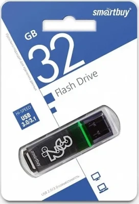 Флеш-накопитель USB 32GB  3.0 Glossy Series Dark Grey  Smartbuy