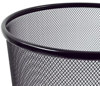 KALAM.KZ - Корзина для бумаг 21 л, 29,5x34,5см, круглая, сетчатая, металлическая, черная Foska