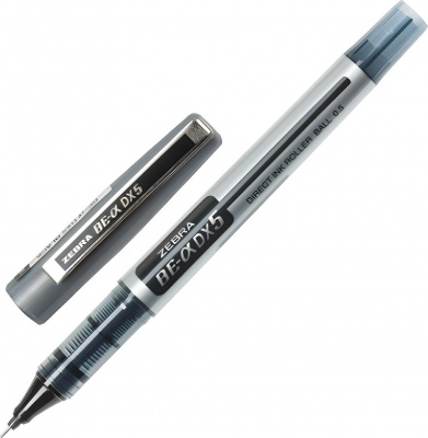 Ручка роллерная 0,5мм Zebra, черная DX5 Gold barell/Black ink 