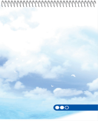 Блокнот 50л, А5, клетка, спираль 55г/м, небо, КФОБ