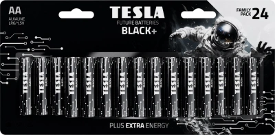 Батарейка AA, 1.5V, Alkaline (блистер 24шт) Tesla Black