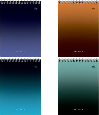 Блокнот 40л, А5 на спирали, обл мелован.картон, "Моноколор" BG