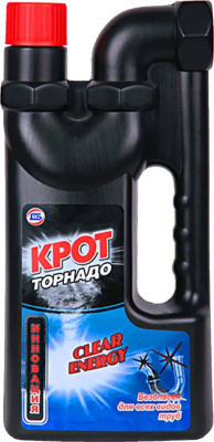 Чистящее средство для чистки труб и канализации 500 мл., гель КРОТ "Торнадо" 