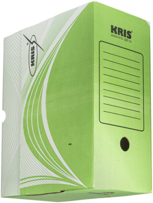 Архивный короб, 325х260х150, картон, зеленый KRIS