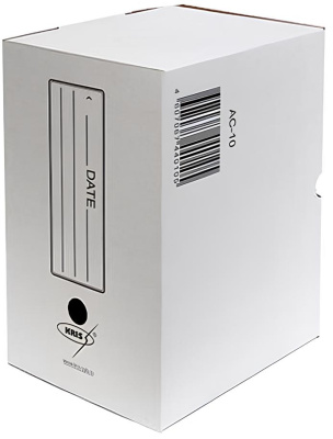 Архивный короб, 320х260х200, картон, белый KRIS