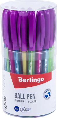 KALAM.KZ - Ручка шариковая, 0.7мм, синяя, Berlingo "Triangle 110 Color"