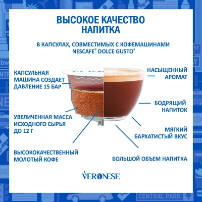 KALAM.KZ - Кофе в капсулах, 10 шт Veronese Americano Original, для Dolce Gusto