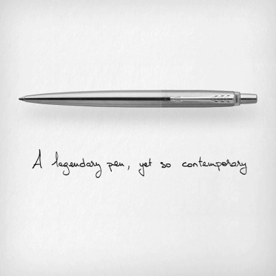 KALAM.KZ - Ручка шариковая Parker Jotter Essential St. Steel CT, 1,0 мм М, синяя 1953170