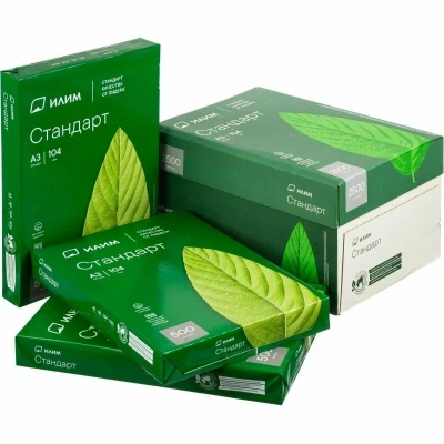 Бумага белая Илим Стандарт, А3, 80 гр. Класс "С"