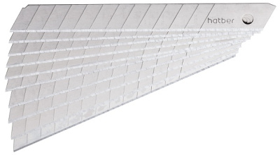 Лезвия для канцелярских ножей, 9мм., нержавеющая сталь, 10 штук в пакете, Hatber