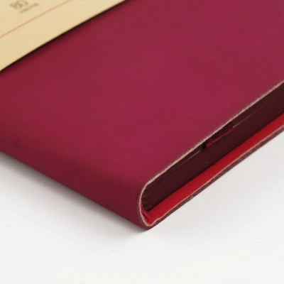 Книга для записей А5, 80л, линейка, иск.кожа, вишневый, Эксмо