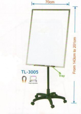 Доска магнитно-маркерная 70x100см, 5колес, Data Zone
