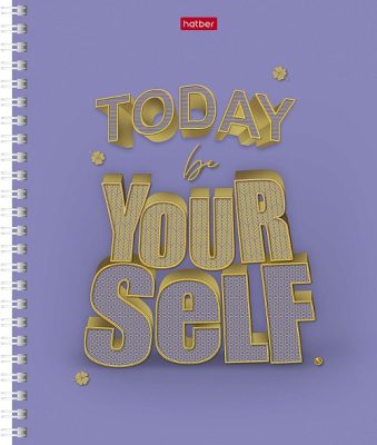 Тетрадь Hatber", 96л, А5, клетка, 3D фольга, ламинация, на гребне, серия "Золотые мысли"