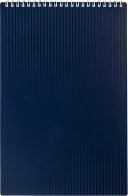 Блокнот для записей 80л, А4, клетка, пластиковая обложка, на гребне, серия "Velvet - Синий, Hatber