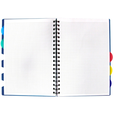 Тетрадь 120л, А4, клетка, 5 цв пластик раздел, обложка пластик, голубая Эксмо