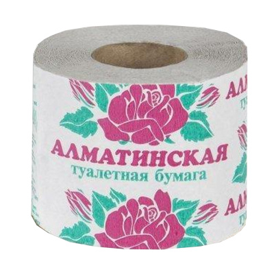 Бумага туалетная 1-слойная, "Алматинская" с втулкой, Карина