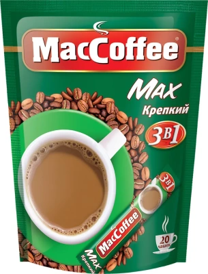 Кофе растворимый, Maccoffee "3 в 1", 16 гр. упаковка 20 шт MAX Strong OPP