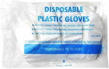 KALAM.KZ - Перчатки многофункциональные прозрачные, disposable plastic gloves, 100шт. в уп