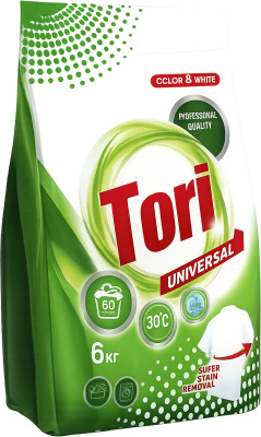 Порошок, Tori 6 кг, для стирки, Universal