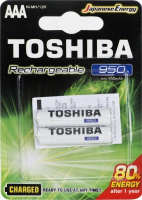 Батарейка аккумуляторная ААА, 950 mAh (блистер 2шт) Toshiba