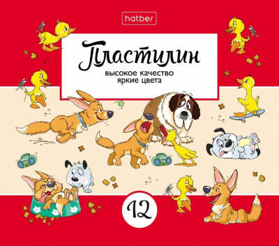 Пластилин "Hatber", 12 цветов, 180гр, со стеком, серия "Веселые истории"