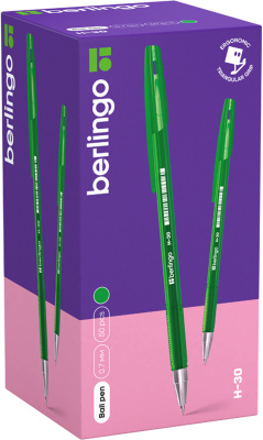 KALAM.KZ - Ручка шариковая, 0.7мм, зеленая, Berlingo "H-30"