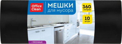 Пакет для мусора на 360л, 10шт, 110*140 см, прочный, OffoceClean  