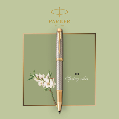 KALAM.KZ - Ручка роллерная Parker IM Premium Warm Silver (grey) GT, 0,5 мм F, черная 1931686